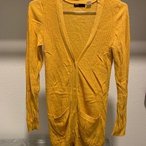 BDG yellow long cardigan